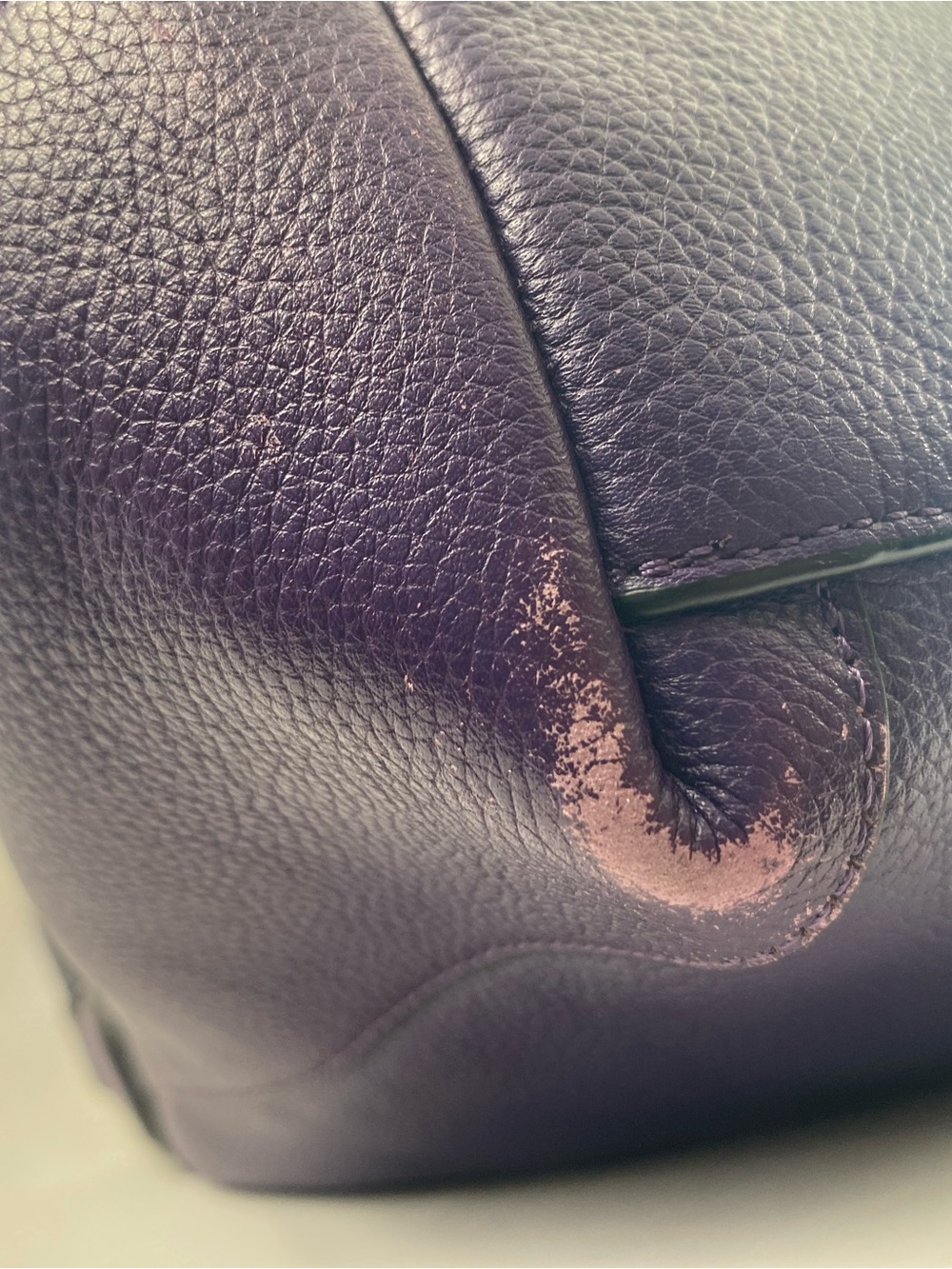 Coach Deep Purple Leather Shoulder Bag with Embossed Carriage - Picture 11 of 16